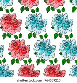 Rose vector illustration. Doodle style. Design, print, logo, decor, textile, paper