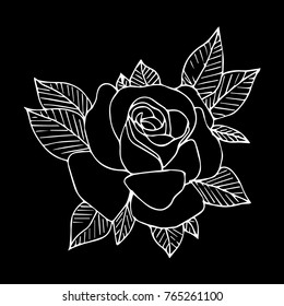Rose vector illustration. Doodle style. Design, print, logo, decor, textile, paper