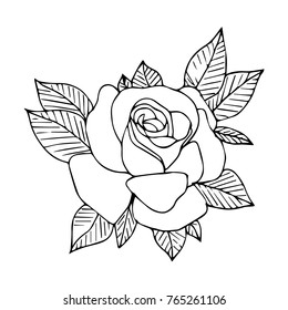 Rose Vector Illustration Doodle Style Design Stock Vector (royalty Free 