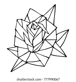 Rose vector illustration. Doodle style. Design, print, decor, textile, paper