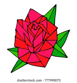 Rose vector illustration. Doodle style. Design, print, decor, textile, paper