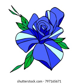 Rose vector illustration. Doodle style. Design, print, logo, decor, textile, paper.