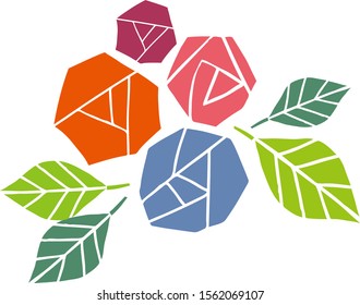 Rose vector illustration . Flower icon .