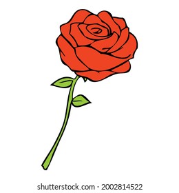 ilustración de vector de rosa,
aislado en fondo blanco.vista superior