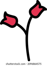 rose vector illustration isolated on a transparent background. stroke vector icons for concept or web graphics.