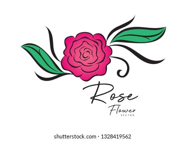 rose vector illustration. logo design. vintage flower style for valentines day card, fabric, wedding card, printing, banner, greeting card, website.