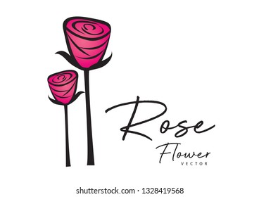 rose vector illustration. logo design. vintage flower style for valentines day card, fabric, wedding card, printing, banner, greeting card, website.