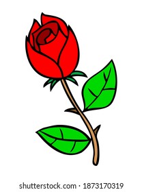 rose vector illustration,isolated on white background, top view.