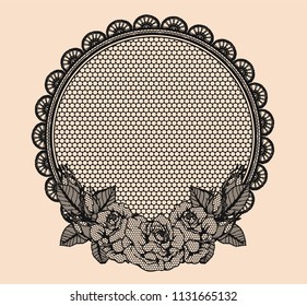 Rose vector lace by hand drawing.Beautiful flower on brown background.Rose lace art highly detailed in line art style.Flower tattoo on vintage paper.