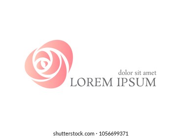 rose vector logo design template, minimal petal beauty icon, salon floral abstract sign, vector illustration