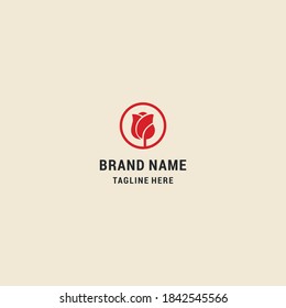 Rose vector logo design template