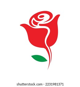 Rose Vector Logo Design Template