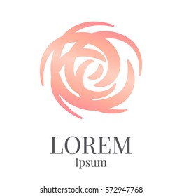 rose vector logo design template, minimal petal beauty icon, salon floral abstract sign, vector illustration