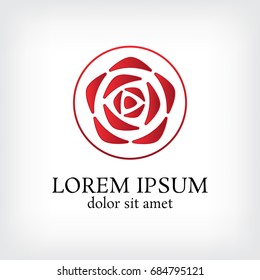 rose vector logo design template,  beauty icon, floral sign, vector illustration