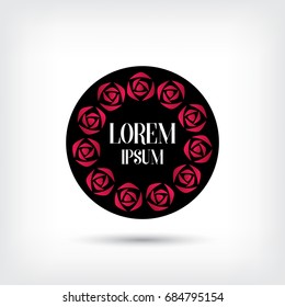 rose vector logo design template,  beauty icon, floral sign, vector illustration