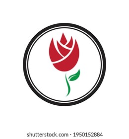 Rose Vector Logo Illustration. The logo simple, minimal easy to configure.