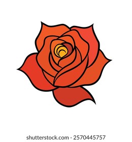 Rose vector on white background