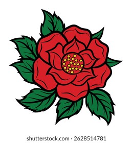 Vector de rosa sobre fondo blanco