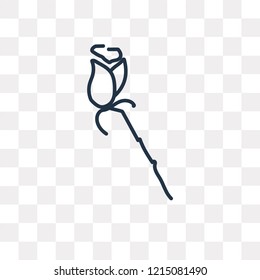 Rose vector outline icon isolated on transparent background, high quality linear Rose transparency concept can be used web and mobile