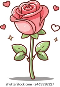 Rose Vector of Pink Color