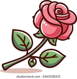 Rose Vector of Pink Color