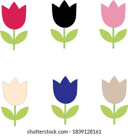 Conjunto vectorial de rosa (6 Color).
