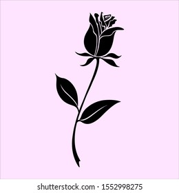 Rose Vector Silhouette. eps format
