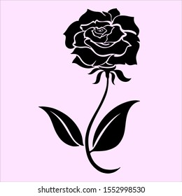 Rose Vector Silhouette. eps format