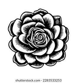 Rose. Vektorgrafik eps10. Weißer Hintergrund. Tattoo.