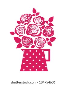 rose vector tattoo silhouette flower bouquet decorative design isolated illustration  