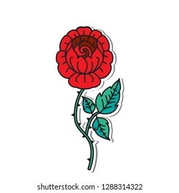 rose vector white background. for banner, poster, web, template,tattoo, valentine's card, wedding,sticker.