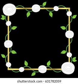 Rose vine frame in vector format.