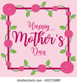 Rose vine Mother's Day card in vector format.