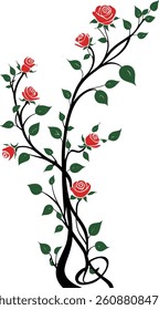Rose vine, Valentine's Day decoration, red roses
