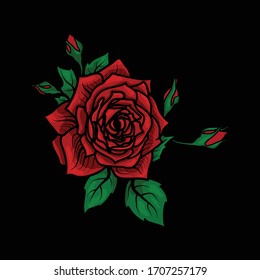 Red Rose Vector Logo Illustration Stock Vector (Royalty Free) 1661026921