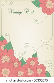 Rose vintage vector background card