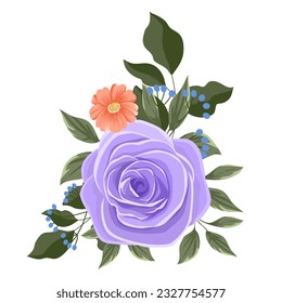 Rose Violet vector for illustration , decoration , paper print , greeting card , innovative