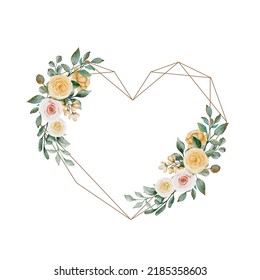 Rose Watercolor Border Frame Wedding Invitation Card