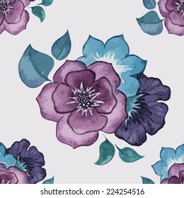 Rose, watercolor, pattern
