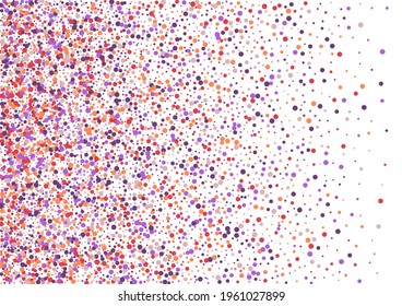 Rose Wedding Confetti Background. Spread Circle Texture. Orange Round Pastel Frame. Carnaval Dot Card.
