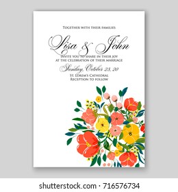 Rose wedding invitation card template