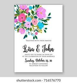 Rose wedding invitation card template