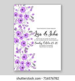 Rose wedding invitation card template