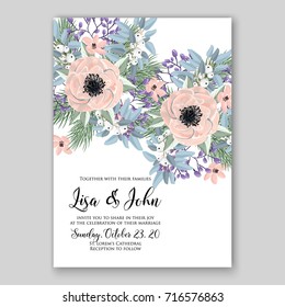 Rose wedding invitation card template
