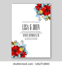 Rose wedding invitation floral background vector template card peony anemone greenery herbs wreath ranunculus