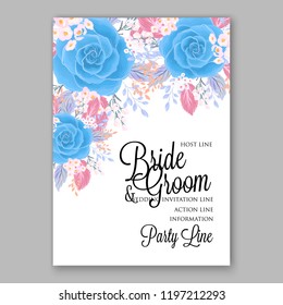 Rose wedding invitation Floral vector background peony