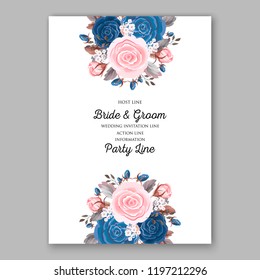 Invitación a la boda Rosa Pony de fondo vectorial floral