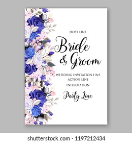 Rose wedding invitation Floral vector background peony