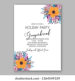 Rose wedding invitation peony floral vector card template ranunculus marsala