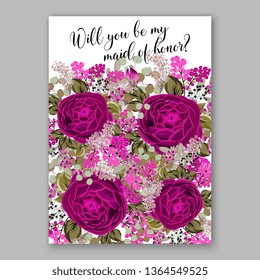 Rose wedding invitation peony floral vector card template ranunculus marsala